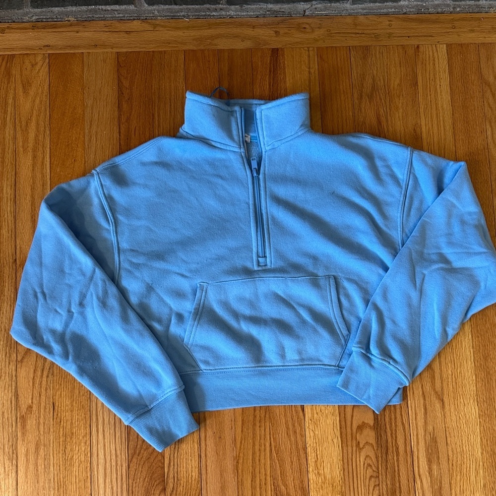 Better Together Women’s Medium Light Blue Quarter-Zip Pullover